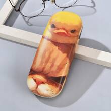 1个可爱猫咪樱桃动物元素眼镜盒，便携防震眼镜收纳盒，卡通眼镜盒，节日礼物 - A - 查看 3