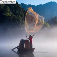 Teettartee Lưới đánh cá bằng nhôm đúc kiểu Mỹ, thích hợp cho cả đánh bắt cá nước mặn và nước ngọt. - Nhiều màu - Xem 6