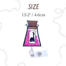 Cute UFO Cow Badge Reel Holder Retractable With ID Clip For Nurse Nursing Name Tag Card Funny Accessories With Alligator Clip Medical Assistant Office Student Work Hospital - Llama Potion - 查看 3