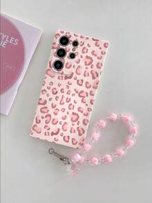 1个TPU豹纹保护手机壳和1条粉色透明小熊爱心挂绳，时尚百搭，适合送给女朋友/男朋友、闺蜜，兼容、红米等手机 - 彩色 - 查看 3