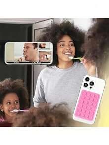 3pcs Silicone Suction Cup Stand Set, Multi-Function Phone/Tablet Holder, Universal Fit, Easy To Detach And Reusable Sticky Stand - Multicolor - View 2