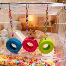 Tire Shaped Hamster Hanging Bed, With Colorful Acrylic Chain - Cage Swing And Climbing Toy For Hamsters, Mice, Squirrels - Detachable Design, No Assembly Required - Multicolor - View 6