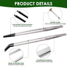 2pcs Stainless Steel Reptile Feeding Tweezers, With Rubber Tips, Straight And Bent Handle Long Tweezers, Suitable For Aquarium Or Crafts, Bearded Dragon, Snake Terrarium Accessories, Glass Container Supplies - Multicolor - View 2