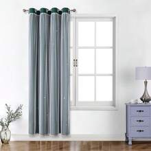 1pc Star Hollow Window Curtain, Polyester Lace Star Sheer Curtain, Room Darkening Curtain, Princess Style Double Layer Blackout Curtain - Dark Green - View 17