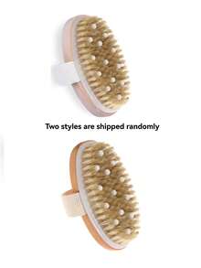 1pc Dry Brushing Body Brush, Natural Boar Bristle Material, Deep Exfoliating Body Scrub Brush With Massage Nodules Design, Suitable For Dry Skin, Helps Improve Blood Circulation And Lymphatic Drainage - Multicolor - View 8