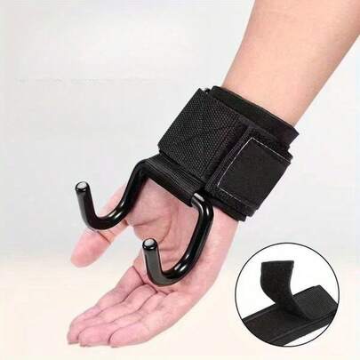 زوج من خطافات رفع الأثقال الثقيلة مع أربطة معصم مدمجة، خطافات قوة من الصلب مانعة للانزلاق، دعم معصم قابل للتعديل وأشرطة آمنة، تعزيز قوة القبضة للشد، رفع الأثقال، رفع الأثقال، بناء العضلات، CrossFit والرفع الثقيل، مساعد تدريب لياقة بدنية متين للصالة الرياضية المنزلية والتجارية والتمارين البدنية، دعم مستقر مضاد للانزلاق للهواة الرياضيين من الرجال والنساء