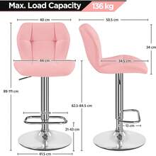 Sgabelli bar - Rosa - Pelle - Visualizzare 3