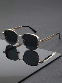 1-2pcs Men Metal Geometric Superior Quality Luxury Never Outdated Fashion Glasses For Fishing Boating Summer Holiday Gift Outdoor Casual Activities Vacation Outfits Street-Photography Accessories - Multicolor - View 3