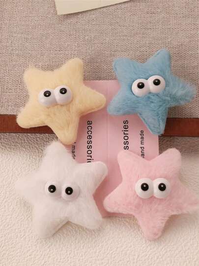 星星和大眼睛装饰发夹，百搭可爱侧刘海发饰，适合女孩