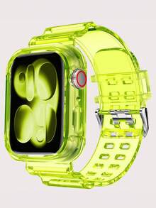 Glitter Bling Jelly Clear Band Case Compatible With Apple Watch Band With Bumper Case 49mm 46mm 45mm 44mm 42mm 41mm 40mm 38mm, Hard Crystal Clear Sport Strap Compatible With IWatch SE Ultra 3 2 Series 11 10 9 8 7 6 5 4 3 2 1 For Boy Girl Hollow No Include Watch - Multicolor - View 32