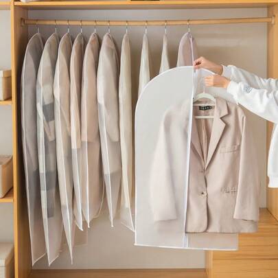 10/5/1PC All-In-One Wardrobe Moisture-Proof Garment Bags - Lightweight Dustproof Zippered Quilted Garment Covers, Waterproof Hanging Clothes Protectors & Underbed Storage Organizers For Closet/Bedroom/School, Fits Dresses/Shirts/Coats
