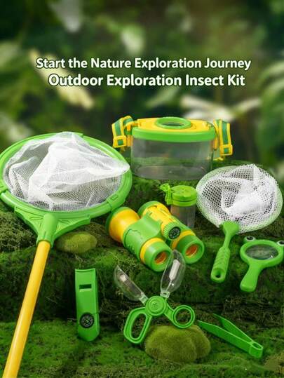 Kids Insect Collecting Outdoor Adventure Set, Elementary School & Kindergarten Bug Catching Toy With Magnifier And Observation Box, Suitable For Outdoor Adventure, Spring Outing, Park Play And Insect Exploration Tool Kit