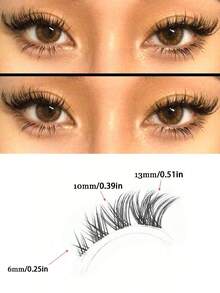 10 Pairs Of 3D False Eyelashes - Thick, Fluffy And Lightweight | Various Styles Reusable Self-Adhesive Eyelashes For Beginners (C/D Curl, 6-9mm/10-12mm/16-18mm) - fox eye lashes - View 4