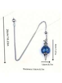 1pc Natural Crystal Agate Semi-Precious Stone Sphere Pendant, Detachable DIY 3 PiecesSet Chain Pendant - Pendants - View 5