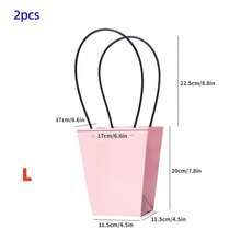 10个粉色牛皮纸礼品袋，防水加厚包装袋，适用于节日礼品盒、鲜花包装、花束包装、玫瑰花束、花篮、节日礼品包装、鲜花礼品包装袋等。 - 彩色 - 查看 8