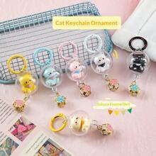 可爱3D铃铛猫钥匙扣，时尚包包挂饰，少女创意小礼物，完美礼物，生日礼物，情人节礼物 - 彩色 - 查看 7
