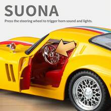 Maisto Mô hình xe hơi 250GTO bằng hợp kim đúc tỷ lệ 1:24, đồ chơi xe hơi trẻ em có âm thanh và ánh sáng sống động, 4 cửa mở được, vô lăng, còi, 3 số, lốp giảm xóc, động cơ chi tiết, nắp ca-pô trước và sau mở được, thích hợp làm quà sinh nhật. - Nhiều màu - Xem 4