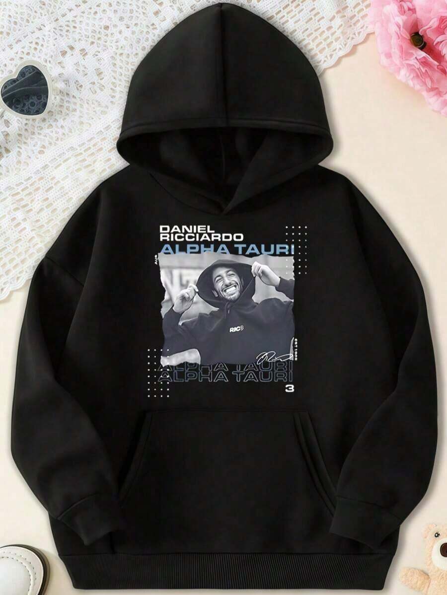 Charles  Hoodie, F1 Merch, F1 Hoodie, Charles  Hoodie,  F1 Hoodie,Art Inspired F1 Racing Charles  Vertical Car & Name Graphic Hooded Sweatshirt, With Dynamic Racing Detail, Casual Wear Top Suitable For Spring Autumn Winter Machine Wash For Leisure And F1 Racing Events Including Sweatshirt Plus Size Clothesclearance  For Women - Đen 16 - Xem 1