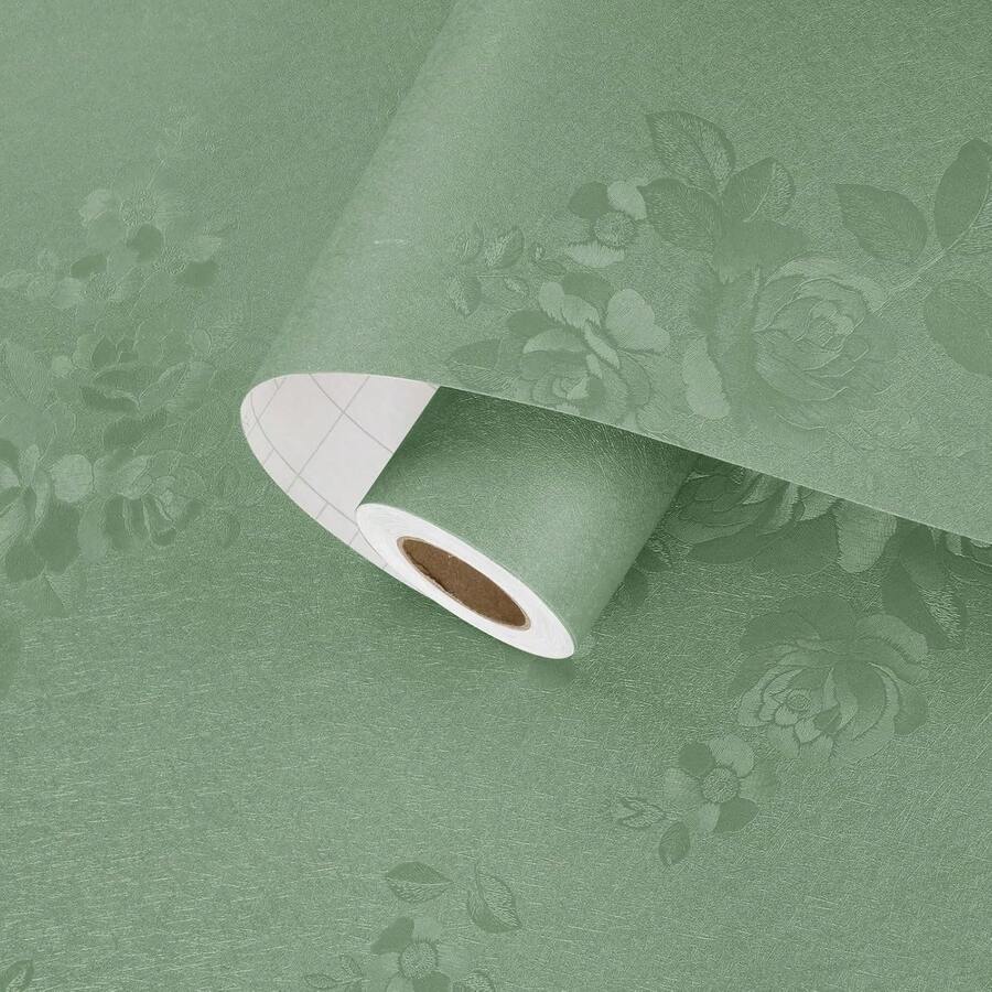 1 Rolle 3D Blumen geprägte selbstklebende Tapete/ablösbar gerade passend/geeignet für Schlafzimmer Wohnzimmer/Küche/Badezimmer/Wanddekoration Renovierung/wasserfest/ölbeständig/leicht zu reinigen/Heimdekoration/Raumdekoration/TV Hintergrundbild/Europäischer Landhausstil/Abzieh- und Klebetapete