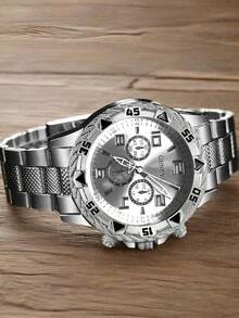 Men's Steel Band Elegant Quartz Watch, Business Style High-End Men's Watch - Multicolor - View 7