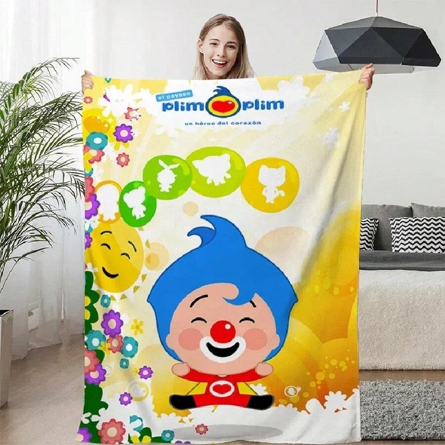 Warm Winter Blankets P-Plim P-Plims Knee Bed Fleece Custom Nap Camping Fluffy Soft Blankets Decorative Sofa Microfiber Bedding(15).Jpg - 白色 - 查看 1