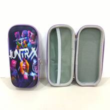 1pc, Devil Hunter Girl Combination Purple Pencil Case Series: 6 Covers Showcasing Stylish & Fashionable Designs, Realistic Illustrations And Cute Cartoon Styles, Purple Background Unified Yet Unique, Large Capacity To Hold Stationery & Small Items/Pattern Sent Randomly - Multicolor - View 4