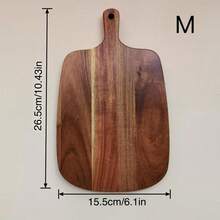 1pc Rosewood Cutting Board - Wooden Kitchen Chopping Board, Stylish Long Handle, Solid Wood, For Meat, Cheese, Bread, Vegetables And Fruits - Charcuterie Board Cheese Serving Platter, Perfect For Food Slicing And Display, Portable Camping Cutting Board, Essential For Modern Country Kitchen. Mother's Day Gift, Wedding Season Kitchen Supplies, Christmas Gift. - Wood Color - View 13