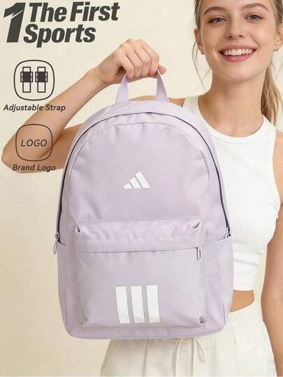 Adidas Women's Backpack ESS 3S BARS BP, Spacious Capacity, Durable, Fresh Color, Minimalist Classic, Comfortable Casual Outdoor Hiking Travel Sports Student Backpack With Multiple Pockets KQ7968