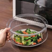 1pc Multi-Purpose Microwave Splatter Cover - Heat Resistant Up To 200°C, Reusable, For Heating Vegetables, Fruits And Dishes - Stackable Plastic Lid, Suitable For Camping, Outdoor Grilling And Home Use. And Dishwasher . - Multicolor - View 10