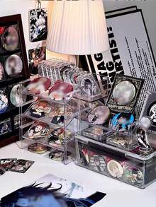 Multi-Layer Acrylic Transparent Desktop Organizer Rack, Creative Display Stand For Stationery, Cosmetics, Lipstick, Jewelry, Makeup Brushes, Skincare Products, Space-Saving Countertop Storage - Multicolor - View 7