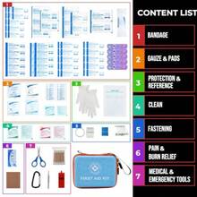 Small First Aid Kit - 165 Piece Dual-Color Emergency Medical Kit With Hard Shell And Fluorescent Exterior Coating Emergency First Aid Kit For Home Car Travel Hiking And Outdoor Red/Blue - Blue/Orange - View 3