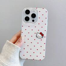 Sanrio 1个全新三丽鸥 Love U My Valentine Hello Kitty 爱心印花手机壳，适用于 17 Pro Max、16 Pro Max、15 Pro Max、14 Pro Max、13、12，时尚高端保护壳，男女通用，送给女朋友、家人、闺蜜的绝佳礼物 - 彩色 - 查看 1