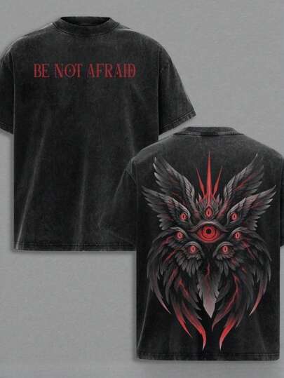 Camiseta de hombre de marca de calle lavada, estilo callejero, 100% algodón, impresión de ojo de dragón rojo, impresión desafinado, ropa casual para exteriores, impresión frontal y trasera, camiseta retro de peso pesado, regalo perfecto, suelta, cómoda, transpirable, tela lavable a máquina, estilo hip hop, ropa de tinta goteante Y2K