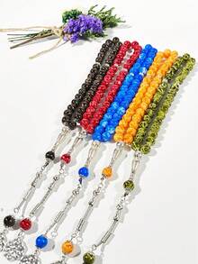 Nouveau bracelet de 33 pièces de 10 mm de perles de verre colorées, chapelet de prière musulman - Multicolore - Voir 7