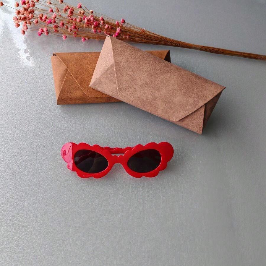 Girls' Fashion Glasses 2026 Cat-Eye With Cute Flowers Various Colors - 紅色 - 查看 1