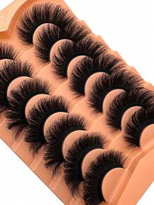7 Pairs Thick Long False Eyelashes, Dramatic 3D Faux Mink Lashes, Full Strip Lashes, Natural Looking Fluffy Cat Eye Lashes For Daily And Party Use - Fluffy Lashes - View 8