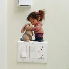 BRUP 1pc Spring Easter Themed Toilet Sticker, Cartoon Rabbit With Colorful Egg & Flowers 2D Hole Design, Bathroom Decor For Shower, Sink, Toilet Bowl - Multicolor - View 10