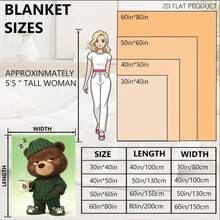 1pc Cute Cartoon Bear Pattern Blanket, Soft, Skin-Friendly, Warm, Comfortable Blanket For Home, Sofa, Bedroom, And Afternoon Nap. Adorable Design, Cozy Decorative Blanket, Suitable For All Seasons. Delicate Touch, Lint-Free, And Easy To Care For. - Multicolor 1 - View 2