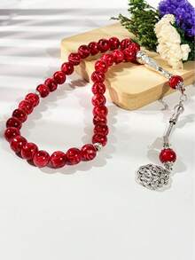 Nouveau bracelet de 33 pièces de 10 mm de perles de verre colorées, chapelet de prière musulman - Multicolore - Voir 9