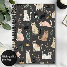 1pc A5 Spiral Bound Notebook With Cat Design, Perfect Gift For Friends, Colleagues And Men, Office Supplies, Note Taking, Modern Stationery, Spiral Notebook, Portable Design, Lightweight Notebook, Loose Leaf Notebook, Writing Diary, Professional, Student - 1 - View 6