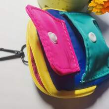 2025新款小钱包，便携紧凑撞色卡包，迷你拉链耳机袋，卫生巾袋 - 彩色 - 查看 7