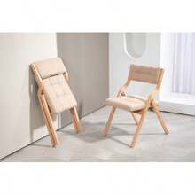 2 matstolar, polyuretan sits, rottingryggstöd, vardagsrumsstol, sovrumsstol - Kaki - Visa 5