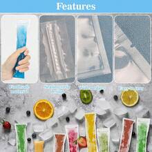 50pcs/100pcs Summer Refreshing Transparent Disposable Ice Pop Bags, Home Ice Pop Mold, Sealed, Cold-Resistant, For Juice, Soda, Fruit, Freezing And Food Preservation - Multicolor - View 8