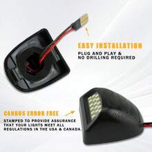 Luces de Placa de Matrícula LED Compatibles con Chevy  1500 2500HD 3500HD, Avalanche, Suburban, Tahoe, GMC Sierra, Yukon, Cadillac Escalade 1999-2014, 48-SMD 6500K Super Blanco (Actualización-Blanco) - MejoraBlanco - Ver 6