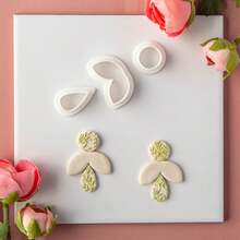 3pcs/Set Geometric Soft Clay Earring Mold, Petal Jewelry Pendant Modeling Clay DIY Handcraft Tool - White - View 9