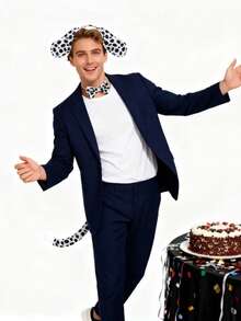 Dalmatian Dog Ear Headband, Suitable For Halloween, Christmas, Thanksgiving Party Decorations, Holiday Dog Costumes, Seasonal Pet Accessories, Fashionable Pet Supplies, Fun Pet Outfits, Soft Fabric Accessories, Well-Made Bow Ties, Dog Tail Accessories, Dog Lovers, Party Planners - Multicolor - View 10