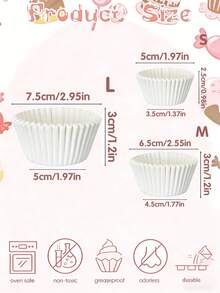 100/500个装烘焙纸杯蛋糕衬垫，甜点烹饪容器，蛋糕纸杯，甜点纸杯，防油烘焙杯，纸杯蛋糕模具，经典烘焙工具，纸质 - 彩色 - 查看 12