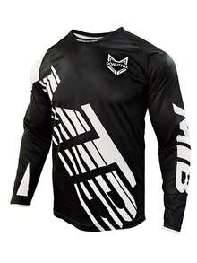 DONUTFOX 2025 Motorcycle Jersey Quick Dry Mountain Bike T-Shirt Long Sleeve Downhill Donutfox Jersey MTB Jersey Camo Breathable - Black and White - View 14
