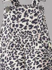 2026 New Arrival Young Girl' Leopard Print Sleeveless Casual Jumpsuit, Street Style - Apricot - View 3