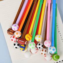 1 Set/1 Pc Football, Basketball, Rugby Shaped Cartoon Neutral Pen, Student Supplies, Learning Supplies, Black Ink Ballpoint Pen, Stationery, Birthday, Christmas Party Gift - Multicolor - View 6